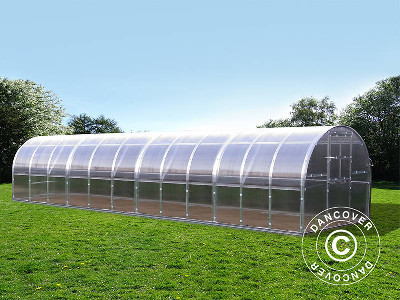 Växthus polykarbonat TITAN Arch 320, 24m², 3x8m, Silver - Image 8
