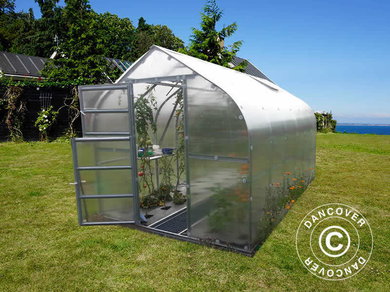Växthus polykarbonat TITAN Dome 320, 15m², 2,5x6m, Silver - Image 6