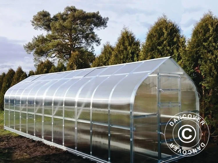 Växthus polykarbonat TITAN Dome 320, 20m², 2,5x8m, Silver - Image 7