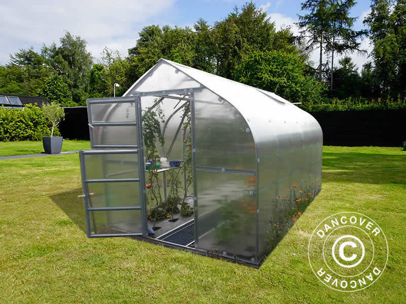 Växthus polykarbonat TITAN Dome 320, 25m², 2,5x10m, Silver - Image 6