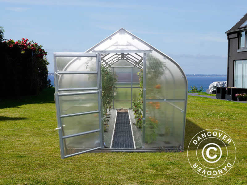 Växthus polykarbonat TITAN Dome 320, 30m², 2,5x12m, Silver - Image 2