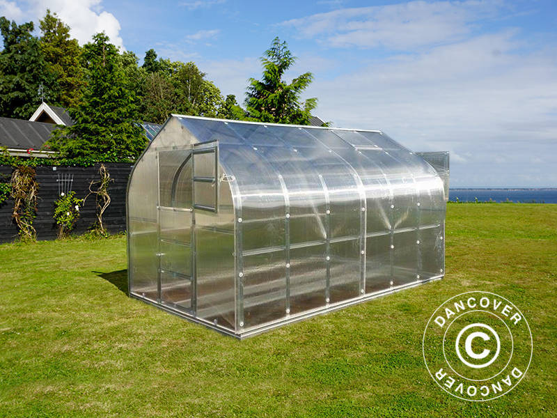 Växthus polykarbonat TITAN Dome 320, 30m², 2,5x12m, Silver - Image 4