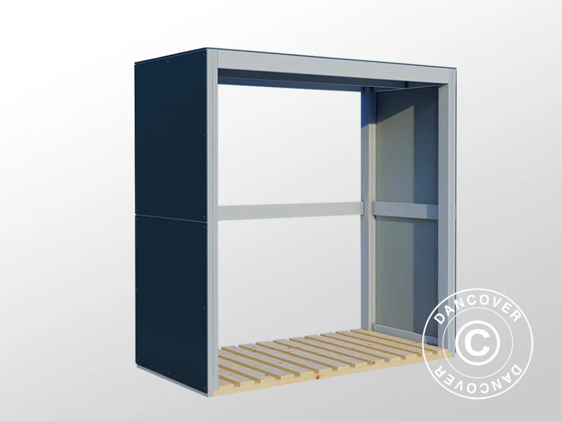 Vedförvaring, Bertilo HPL 2, 1,51x0,75x1,54m, 1,13m², Antracit/Grå BARA 3 ST. KVAR - Image 2
