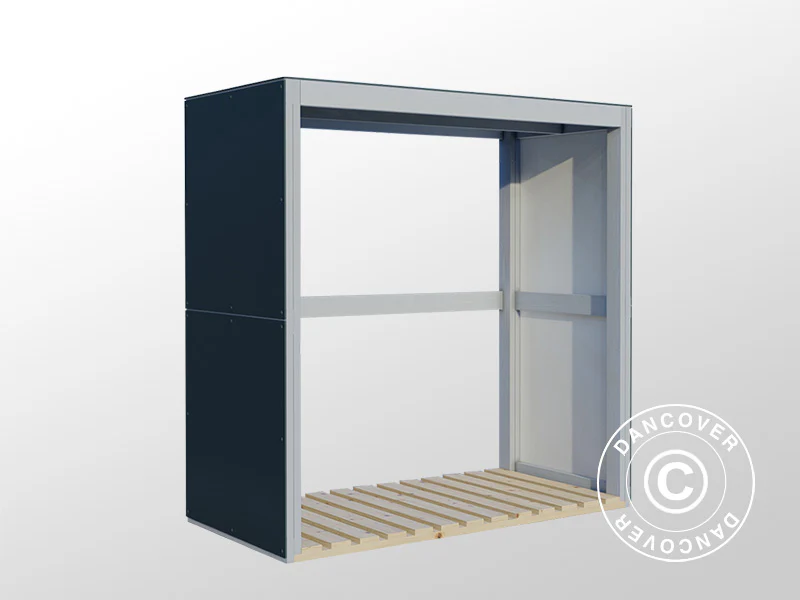 Vedförvaring, Bertilo HPL 2, 1,51x0,75x1,54m, 1,13m², Antracit/Vit BARA 4 ST. KVAR - Image 3