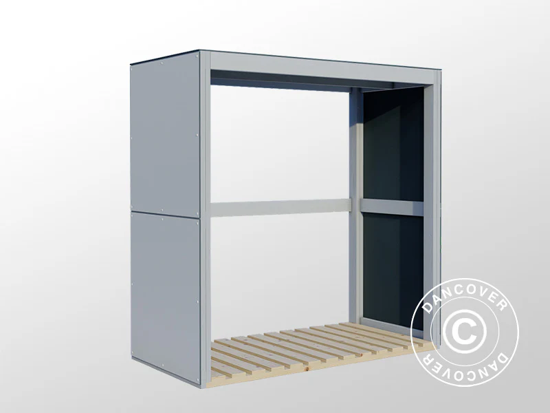 Vedförvaring, Bertilo HPL 2, 1,51x0,75x1,54m, 1,13m², Antracit/Vit BARA 4 ST. KVAR - Image 4