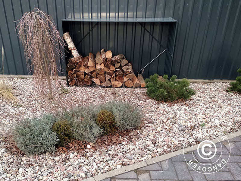 Vedförvaring, pallkrage 1,8x0,5x1,1m ProShed®, 0,9m², Antracit - Image 11