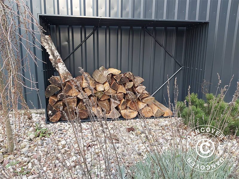 Vedförvaring, pallkrage 1,8x0,5x1,1m ProShed®, 0,9m², Antracit - Image 12