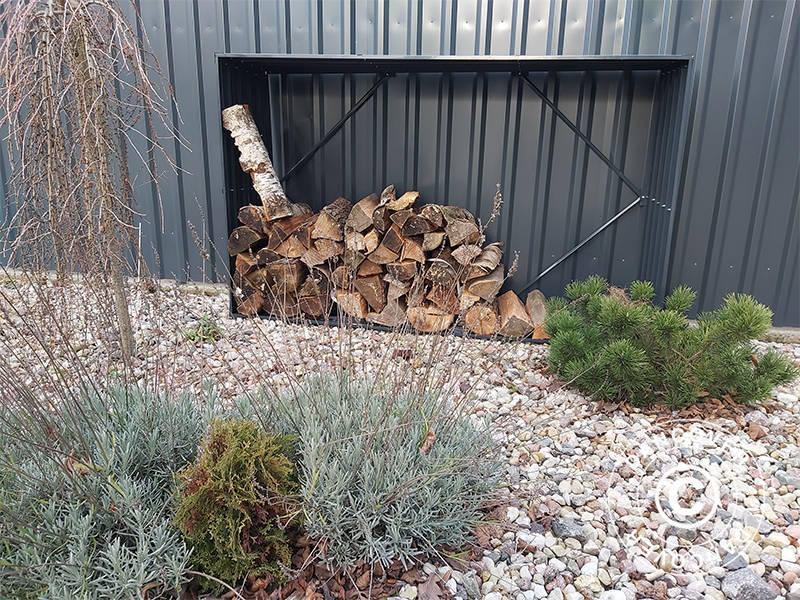 Vedförvaring, pallkrage 1,8x0,5x1,1m ProShed®, 0,9m², Antracit - Image 4