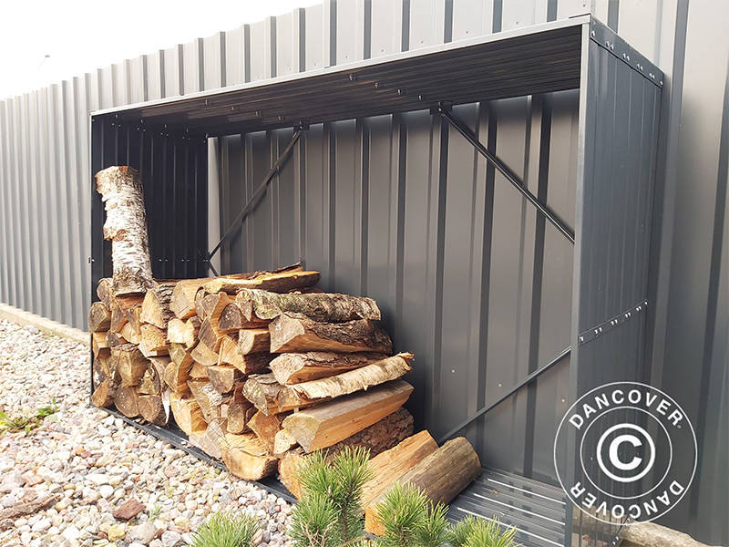 Vedförvaring, pallkrage 1,8x0,5x1,1m ProShed®, 0,9m², Antracit - Image 5