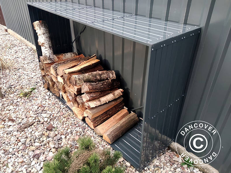 Vedförvaring, pallkrage 1,8x0,5x1,1m ProShed®, 0,9m², Antracit - Image 8