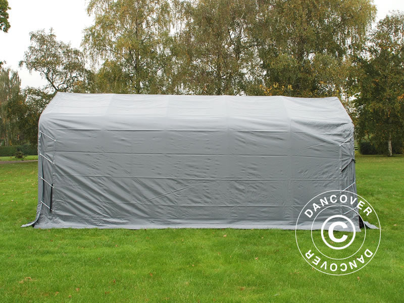 Vindskydd för djur 3,6x6x2,68m, PVC, Grå - Image 3