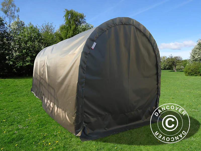Vindskydd för djur 3x3x2,8m, PVC, Grön - Image 4