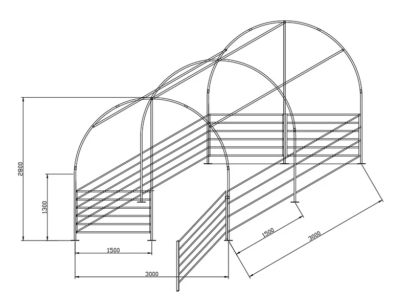 Vindskydd för djur 3x3x2,8m, PVC, Grön - Image 8