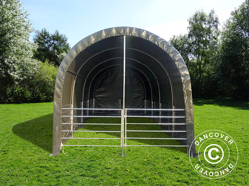 Vindskydd för djur 3x6x2,8m, PVC, Grön - Image 3