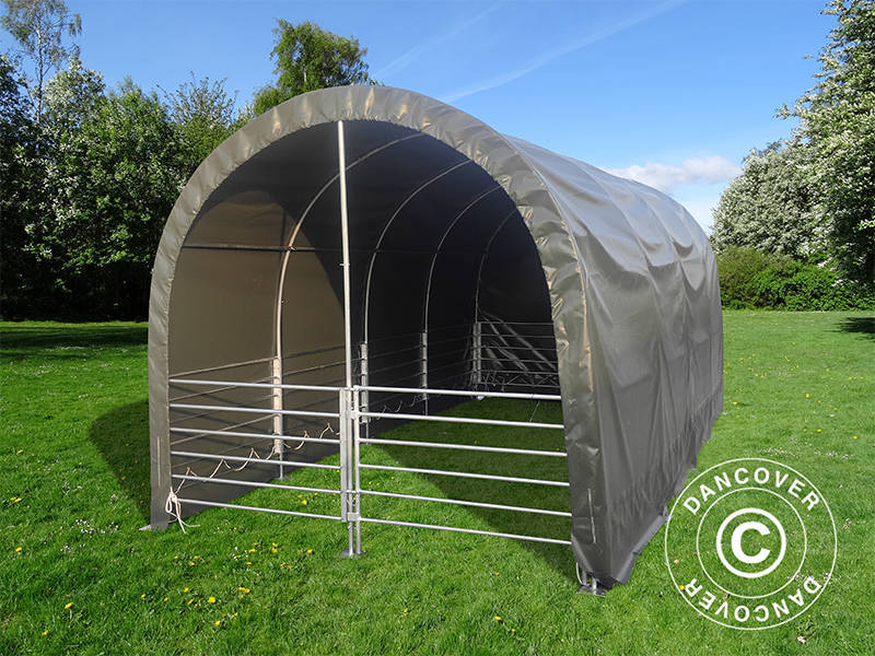 Vindskydd för djur 3x6x2,8m, PVC, Grön - Image 7