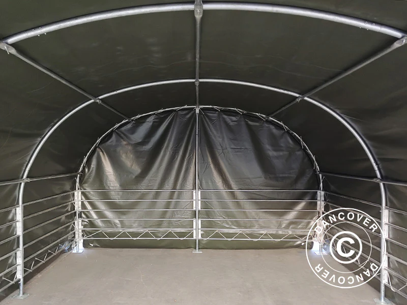 Vindskydd för djur 4x6x2,4m, PVC, Grön - Image 8