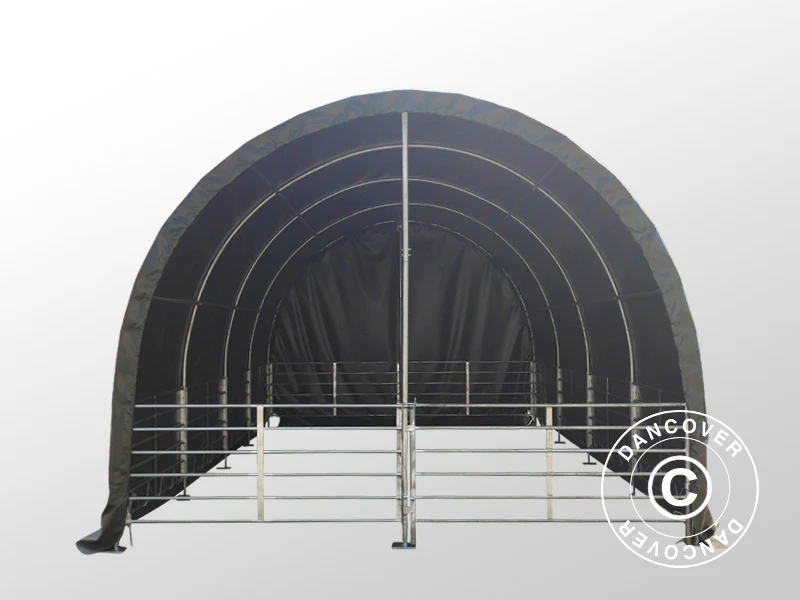 Vindskydd för djur 4x8x3,15m, PVC, Grön - Image 5
