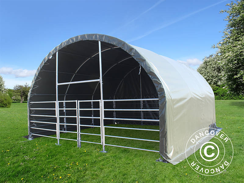 Vindskydd för djur 6x6x3,7m, PVC, Grön - Image 6
